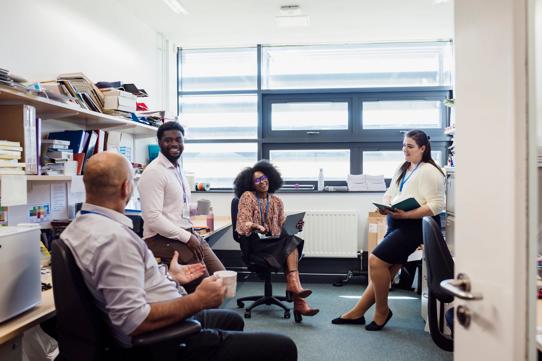 Professionals collaborating in an office
